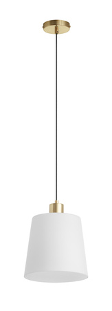 Lampa wisząca DEKO mosiądz mat E27 szklany klosz