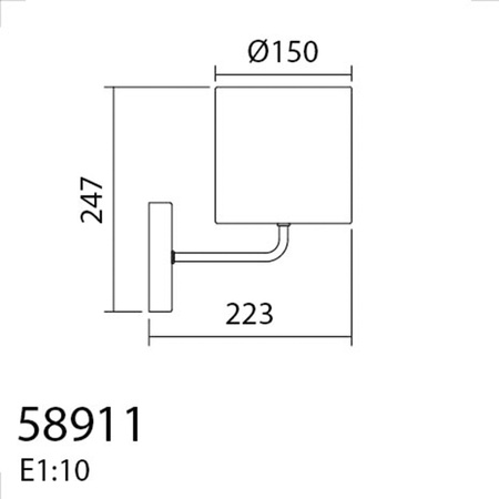 Lampa ścienna RAIL czarny 1xE27 abażur z naturalnego bambusu