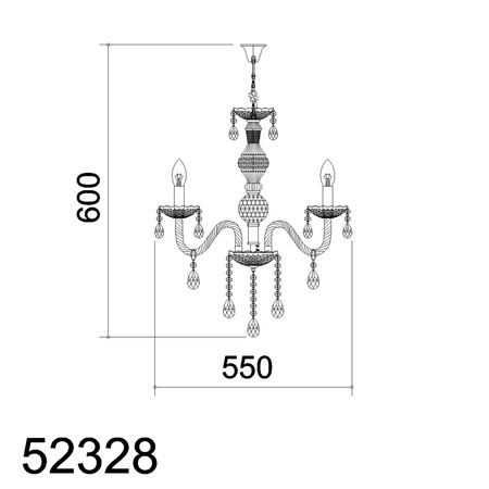 Lampa wisząca DIAMOND 5xE14 akryl transparentny