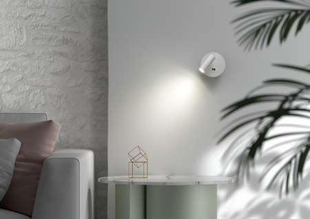 Lampa ścienna FOCUS biały 3W 3000K akumulatorowa, ładowana USB C, mocowanie magnetyczne