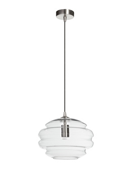 Lampa wisząca MEL transparentny klosz, chrom matowy Ø30cm 1xE27