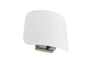 Lampa ścienna ELEA chrom matowy 2xE27 biały klosz z tkaniny