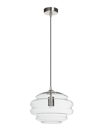 Lampa wisząca MEL transparentny klosz, chrom matowy Ø30cm 1xE27
