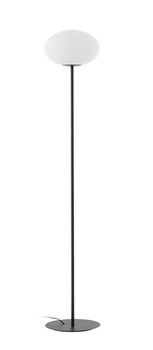Lampa podłogowa PRESS czarny 1xE27 szkło mleczne