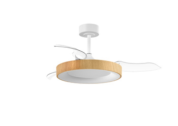 Wentylator LISBOA biały, drewno Ø1065 DC 30W LED 50W CCT zmienna barwa