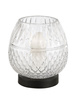 Lampa stołowa LYRA 1xE27 czarna, szkło transparentne