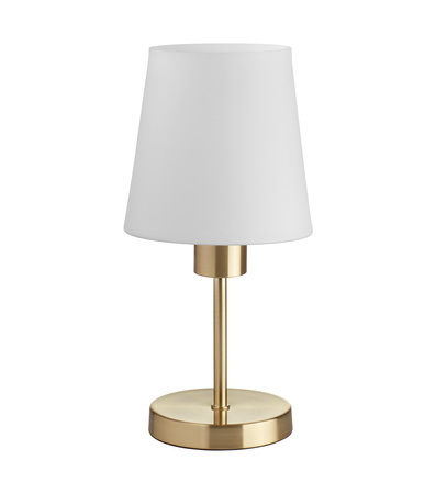 Lampa stołowa DEKO mosiądz mat E27 szklany klosz