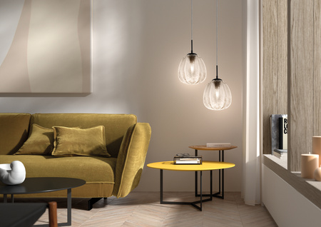 Lampa wisząca MENTA czarny, transparentny Ø26cm 1xE27