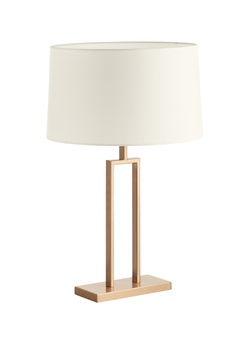 Lampa stołowa OMEGA złoty antyczny 1xE27 z kremowym abażurem