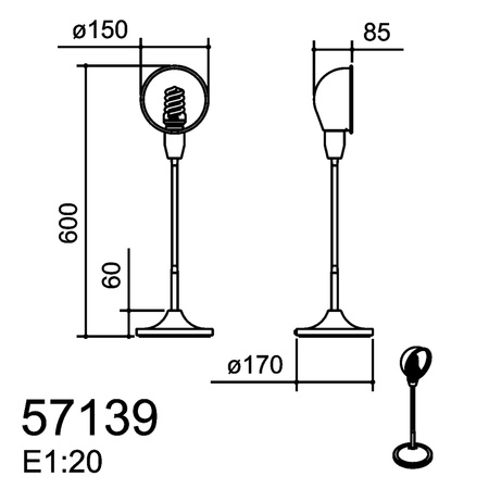 Lampa stołowa PEP brązowa 1xE27 giętka