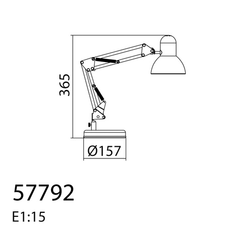 Lampa stołowa VERA srebrny 1xE27 w zestawie uchwyt do blatu