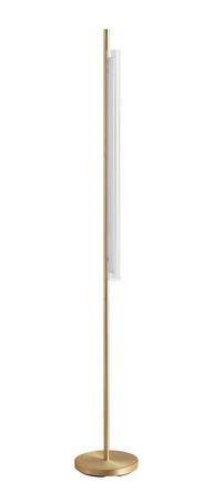 Lampa podłogowa OSLO mosiądz mat LED 20W 3000K szkło transparentne, ściemnialna