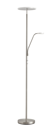 Lampa podłogowa VEGA chrom matowy 40W+5W 3000K ściemniacz z włącznikiem