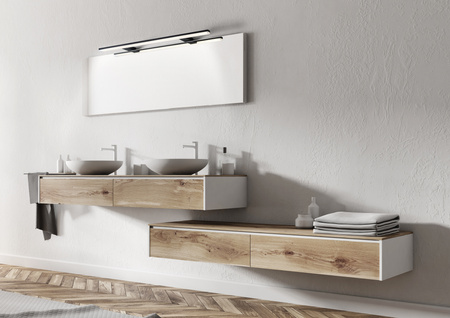 Lampa łazienkowa TIWALL KIT (uchwyt lustro/ściana/szafka) chrom LED 20W 750mm 4000K IP44