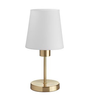 Lampa stołowa DEKO mosiądz mat E27 szklany klosz