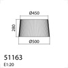 Abażur plisowany kremowy ø450mm (pasuje do 58063)