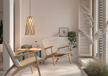 Lampa wisząca MALI naturalny, czarny ø25cm 1xE27