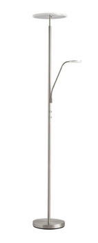 Lampa podłogowa VEGA chrom matowy 40W+5W 3000K ściemniacz z włącznikiem