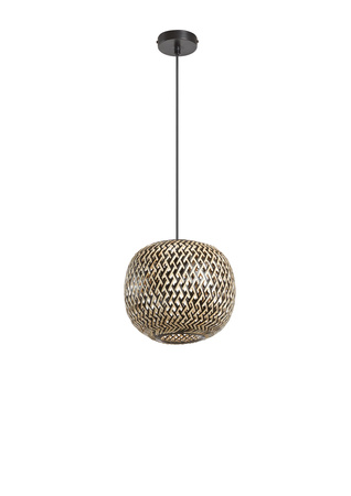 Lampa wisząca KENIA bambus+czarny ø28cm 1xE27