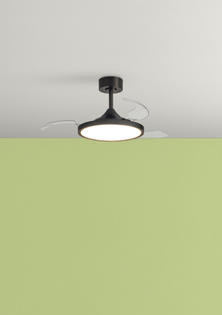 Wentylator CORFU XS BK Ø91 DC 30W 3A LED 36W CCT zmienna barwa, pilot