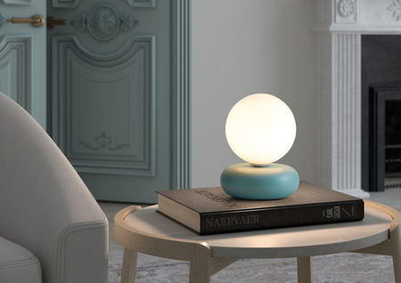 Lampa stołowa OLIVIA zielony 1xG9 ceramiczna, szklany klosz