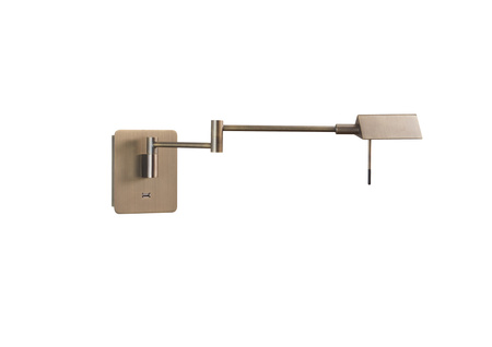 Lampa ścienna LITE brąz LED 8W 3000K CRI90 + USB ściemnianie dotykowe