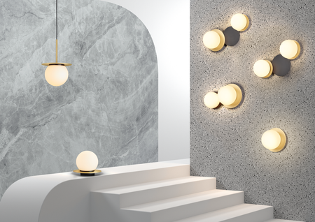 Lampa ścienna łazienkowa FLOC DUO PLUS S Ø15 E27 mosiądz mat Ø15 E27 mosiądz mat+czarny mat IP44