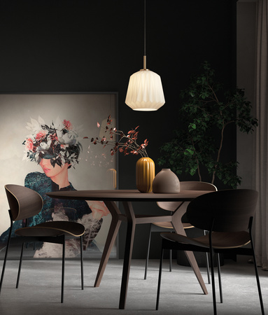 Lampa wisząca TANIA mosiądz mat Ø235 1xE27 klosz biały