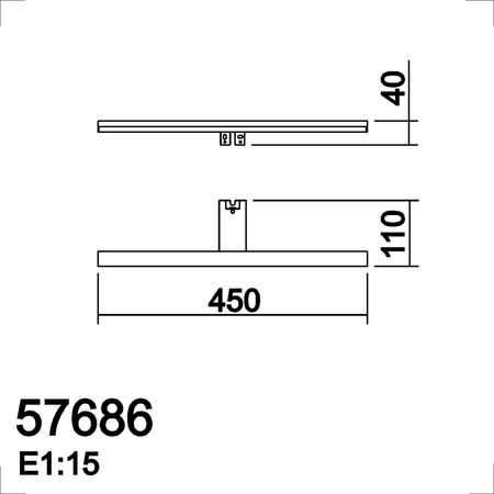 Lampa łazienkowa TIWALL KIT (uchwyt lustro/ściana/szafka) chrom LED 12W 450mm 4000K IP44