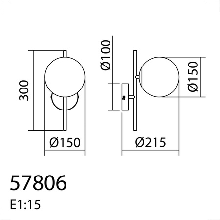 Lampa ścienna RONDO czarny mat 1xE27 Ø15cm