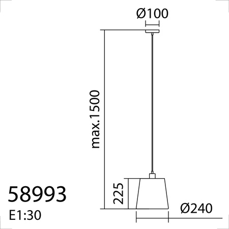 Lampa wisząca DEKO chrom matowy E27 szklany klosz