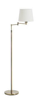 Lampa podłogowa MAGMA S mosiądz antyczny 1xE27 regulowana, abażur kremowy w komplecie
