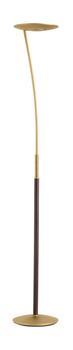Lampa podłogowa ZENIT S WOOD mosiądz mat, orzech LED 30+10W 3000K ściemnialna