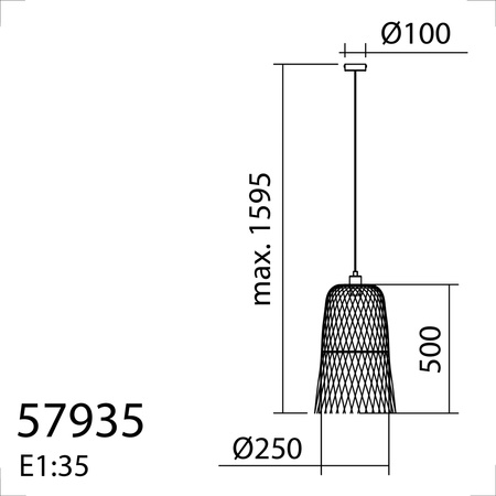 Lampa wisząca MALI naturalny, czarny ø25cm 1xE27