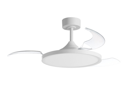 Wentylator CORFU biały Ø107 DC 33W 3A LED 42W CCT zmienna barwa, pilot