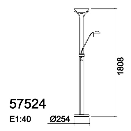 Lampa podłogowa DINA mosiądz antyczny LED 3000K 18W+5W ściemniana