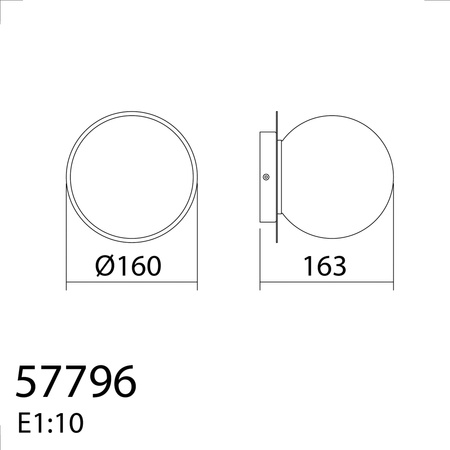 Lampa ścienna łazienkowa FLOQUET Ø160 E27 mosiądz mat IP44 szklany klosz