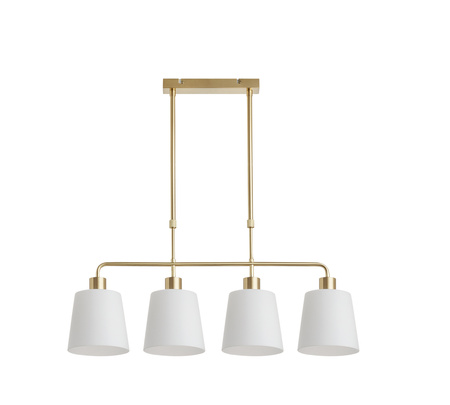 Lampa wisząca DEKO mosiądz mat 4xE27 szklany klosz