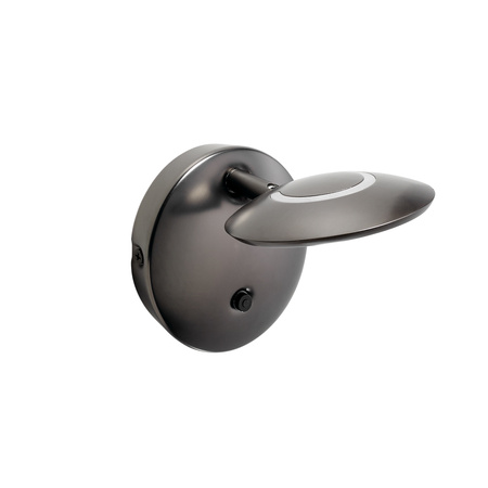 Lampa ścienna ZENIT nikiel czarny matowy LED 7W 3000K ściemnialna z włącznikiem