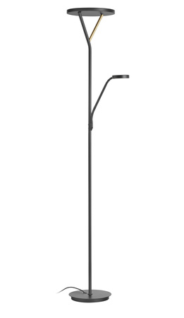 Lampa podłogowa PLANA czarny mat, mosiądz mat LED 40W+6W ściemnialna