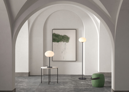 Lampa stołowa PRESS czarny 1xE27 szkło mleczne