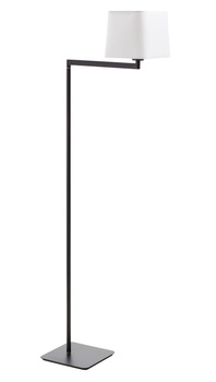 Lampa podłogowa FINESS S czarny mat 1xE27 regulowana, abażur biały w komplecie