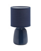 Lampa stołowa BISBAL niebieski E14 ceramiczna, abażur niebieski