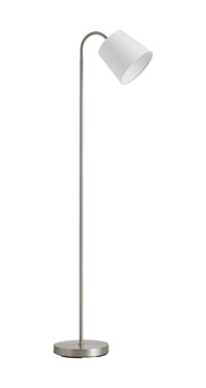 Lampa podłogowa LOLY chrom matowy 1xE27 abażur biały