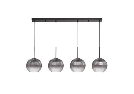 Lampa wisząca CANICA czarny, szkło dymione Ø20 4xE27