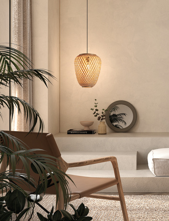 Lampa wisząca KABAS naturalny ø19,5cm 1xE27