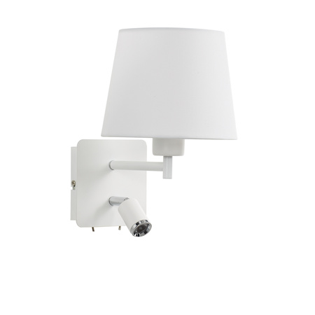 Lampa ścienna MAILAND biały mat 1xE27+LED 3W 3000K abażur biały