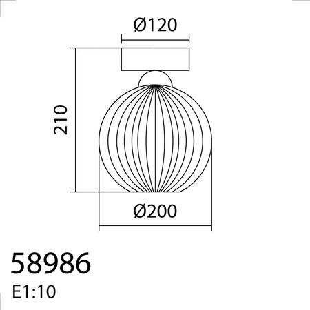 Lampa sufitowa CANICA czarny, szkło bursztynowe Ø20 E27