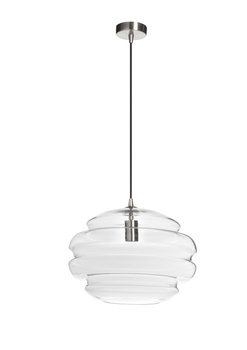Lampa wisząca MEL XL transparentny klosz, chrom matowy Ø40cm 1xE27