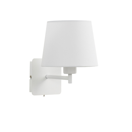 Lampa ścienna MAILAND SINGLE biały mat 1xE27 abażur biały, z włącznikiem